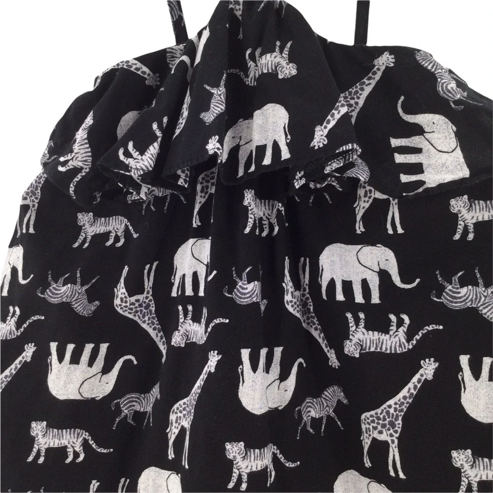 Old Navy Girl's Animal Black‎ and White Safari Dress